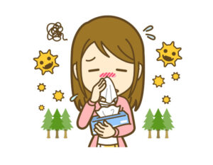 花粉症に悩む女性